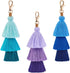 3Pcs Handmade Bohemian Tassel Keychain Colorful Boho Keychain Personalized Bag Charm Tassel Keychain for Women...