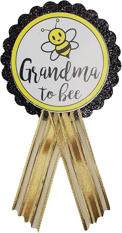 Bee-utiful Grandma-to-Be Handmade Baby Shower Pin Bee Badge for Nona to wear Sprinkle Gender Reveal by Amy's Bubbling Boutique...
