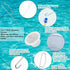 2 Set Pool Skimmer Basket Handle, 16" Stainless Steel Swimming Pool Skimmer Lid Lifting Hook with Pool Test Strip Holder Universal Skimmer Lid Lif...