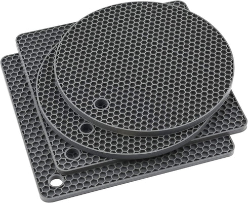Silicone Trivets for Hot Dishes, Trivet Mat Hot Pads for Kitchen, Silicone Pot Holders for Kitchen, Trivets for Hot Pots and Pans, Heat Resistant ...