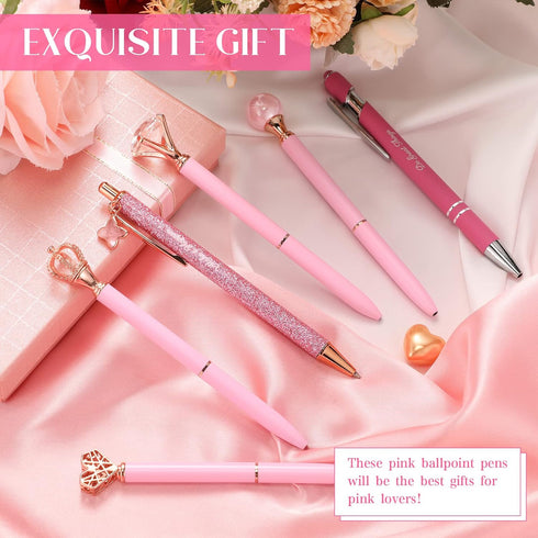 6 Pcs Fancy Pens for Women Crystal Diamond Pen for Journaling Pretty Glitter Pens Cute Inspirational Gifts for Girls School Office(Pink)...