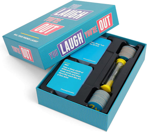 DSS Games You Laugh You're Out A Party Game with Hilarious Charades Family Card Games for Adults & Kids, 125 Prompt Cards Fun Card Games for Famil...