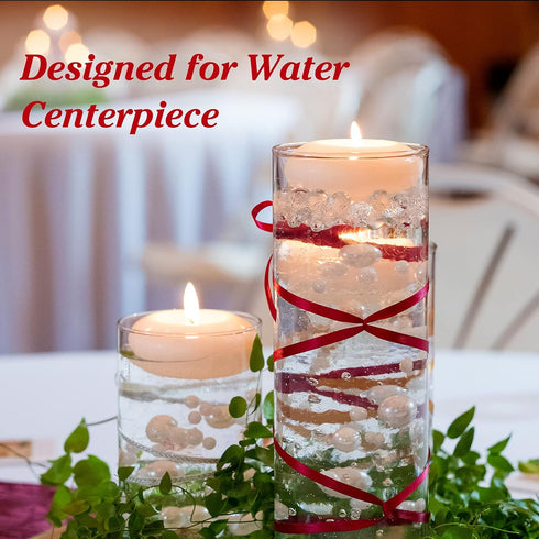 Geosar 48 Pcs Artificial Pearls Strings for Floating Candles Faux Vase Fillers Decorative Bead Garlands for Wedding Table Centerpieces Decorations...