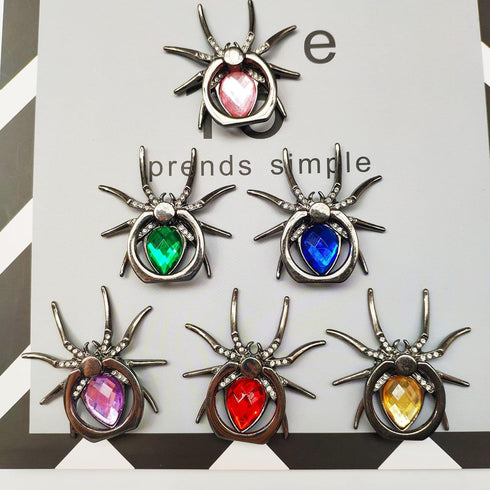 Rock-roll Punk Spider Pattern Cell Phone Ring Holder Electronics Ring Holder Stand Finger Ring Kickstand Compatible Various Mobile Phones or Phone...