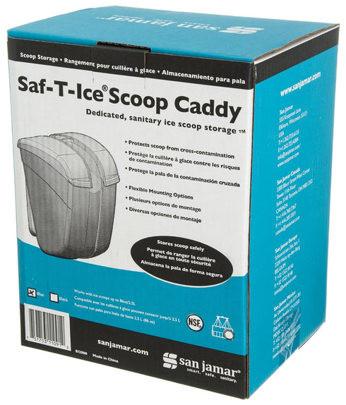 San Jamar SI2000 Saf-T-Ice Plastic Scoop Caddy for Scoops, 86 oz, Blue...