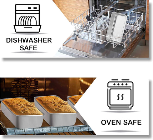 TeamFar Loaf Pan Set of 3, 9 x 5 Inch Bread Loaf Meatloaf Pan Stainless Steel for Baking Bread Cake Toast Brownies, Healthy & Sturdy, Oven & Dishw...