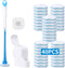 Disposable Toilet Brush with 40PCS Refills, Wall Mounted Compact Bathroom Bowl Wand Cleaning System Long Handle with Storage Caddy...