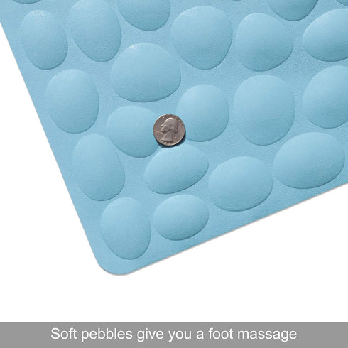 Non-Slip Bathtub Mat OTHWAY Soft Rubber Bathroom Bathmat with Strong Suction Cups (Lake Blue, 16x31.5 inch)...