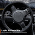 Suede Steering Wheel Leather Wrap (Size M4, Black)...