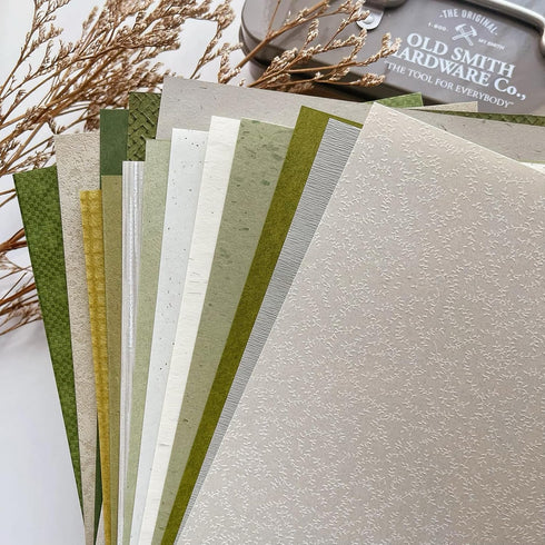 15 Sheets Textured Scrapbook Paper Assorted Set - Mixed Special Craft Paper for Scrapbooking Junk Journaling Supplies Bullet Journal Planner Colla...