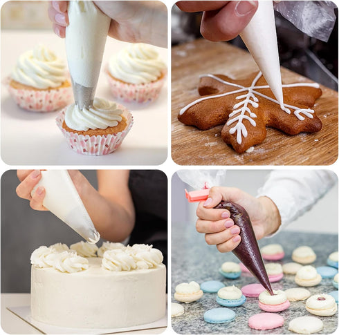 LotFancy 250pcs 12 Inch Piping Bags, Disposable Pastry Bags with 5 Clips, Anti-Burst Icing Piping Bag, Non-Slip Frosting Bags for Cakes and Cookie...