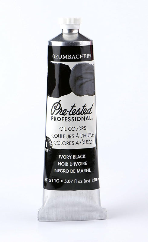 Grumbacher Pre-Tested Oil Paint, 150ml/5.07 Ounce, Ivory Black (P11511G)...
