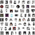 120pcs Junji Ito Stickers for Water Bottles, Black White Horror Manga Stickers, Cool Thriller Waterproof Vinyl Decals for Teens Adults Laptop Car ...