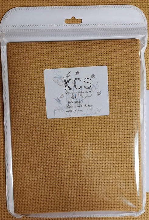 19" x 28" 11CT Counted Cotton Aida Cloth Cross Stitch Fabric (Ginger Yellow)...