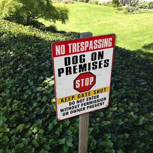 Beware Of Dog Signs For Fence No Trespassing Dog On Premises Sign For Garden Dogs Warning Signs For Property Funny Metal Tin Signs Dog In Yard Sig...