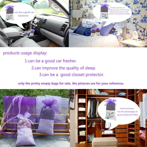 Sachet Empty Bags Linen Fabric Bags Organza Gauze Bags for Lavender, Spice and Herbs...