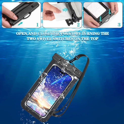 6 Pack Multicolor Universal Waterproof Phone Pouch, Large Phone Waterproof Case Dry Bag (Protection Level: IP68) Outdoor for Apple iPhone,Samsung,...