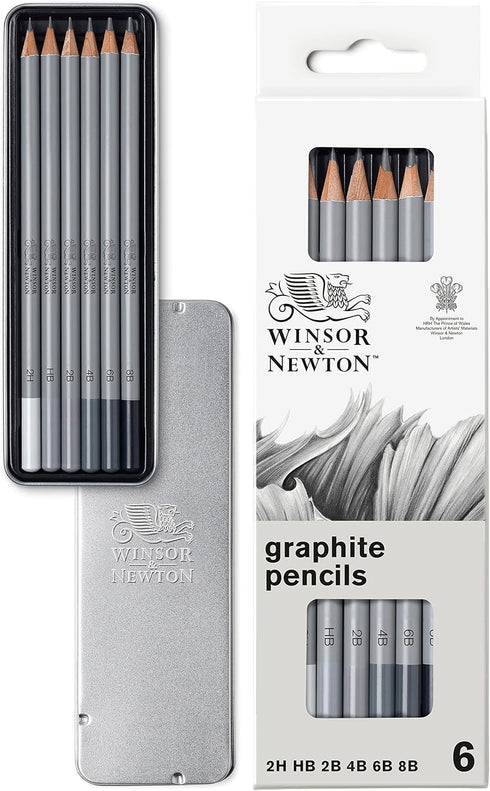 Winsor & Newton Studio Collection Artist Pencils, Graphite Pencils, Set of 6...