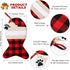 Skylety 2 Pieces Pet Christmas Stockings Buffalo Plaid Burlap 15 Inch Large Fish Shaped Bow Cat Christmas Stockings for Xmas Tree Home Holiday Par...