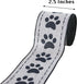 Dog Paw Print Wired Ribbon, Black and Grey Paw Ribbon with Wired Edge, Animal Print Wide Ribbon for Wreath, Gift Wrapping, and Decoration Craft, 2...