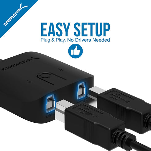 SABRENT USB 2.0 Sharing Switch for Multiple Computers and Peripherals LED Device Indicators (USB-SW20)...