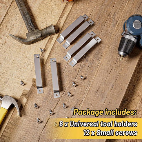 Tape Measure Clip Tape Measure Holder Bench Belt Universal Tool with Screws Stainless Steel Tool Hanger Storage Dock for Mount Drill Power Tape Me...