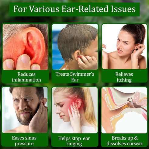 Organic Ear Oil for Ear Infection - Natural Eardrops for Ear Pain, Swimmer's Ear & Wax Removal - Kids, Adults, Baby & Dog Earache Remedy - Ear Dro...