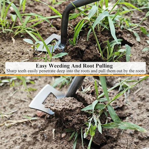 Gardening Hand Weeder Tools, New Weeding Artifact Uprooting Weeding Tool with Handle, 5 Teethes Durable Manganese Steel Weed Puller Tool for Veget...