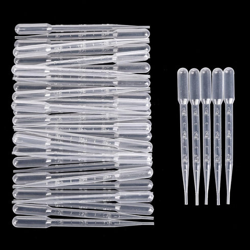 ESHATO 100 PCS Sterile Transfer Pipettes, 3ML Disposable Plastic Transfer Pipettes, Essential Oils Pipettes, Calibrated Dropper Suitable for Scien...