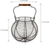 CVHOMEDECO. Antique Wire Egg Basket with Wood Handle Primitives Vintage Gathering Basket. Rusty...