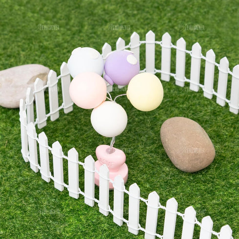AUEAR, 35 Inch Long Mini Fairy Garden Fence Wood Ornament Wooden Decorative Picket Fence for DIY Crafts Project (White, 2-Pack)...