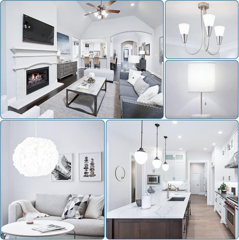 comzler Ceiling Fan Light Bulbs Candelabra LED Bulbs - 60 watt Equivalent, 5000K Daylight White Candelabra E12 Base A15 Small Light Bulbs,600lm,No...