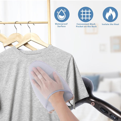 Garment Steamer Ironing Gloves with Finger Loop, Waterproof Anti Steam Mitt, Anti steam Glove, Heat Resistant Garment Steamer Mitt, Garment Steame...