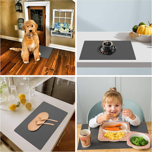 Coffee Mat - Countertop Mat for Coffee Station Bar Mats, 19x13in Hide Stain Rubber Backed Absorbent Dish Drying Mat for Kitchen Counter Fit Under ...