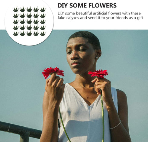 EXCEART DIY Flower Calyxes Supplies 50pcs Artificial Flower Calyxes Plastic DIY Dried Flower Receptacle Calyxes Flower Arrangement Supplies for DI...