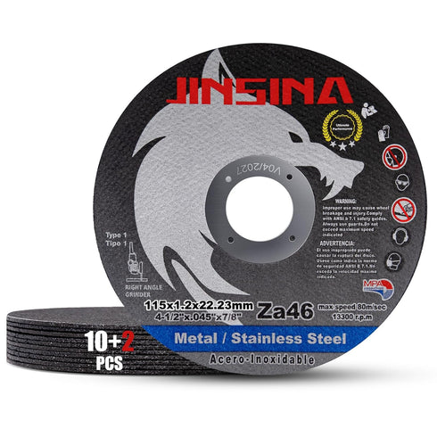 Cut Off Wheels 12 PCS, 4 1/2 Inch Metal and Stainless Steel Cutting Wheel, Fast Cutting Disc for Angle Grinder (4-1/2 x .045 x 7/8inch) 10+2pcs...
