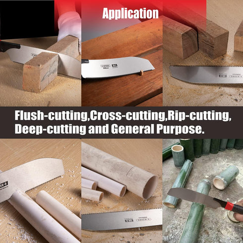 Japanese Hand Saw Pull Saw Flush Cut Saw Razor Fine Teeth Saw With 8 Inch?200MM?SK-5 Steel Blade For Woodworking...