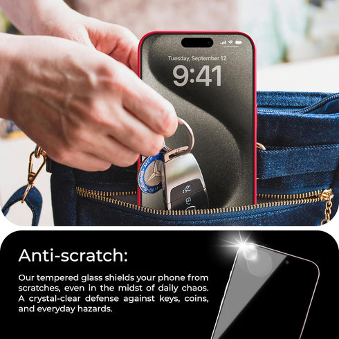 Deppa [2 Pack Premium Screen Protector for Iphone 15 (6.1') Tempered Glass 3D Edge to Edge Full Coverage |Case Compatible| with Easy Install Kit T...