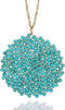 Niumike Handmade Crystal Circle Pendant Necklace for Women Disc Long Statement Necklaces with Box...