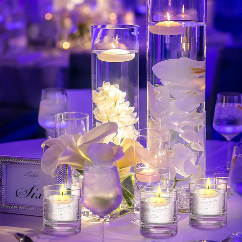 Nuanchu 20 Pcs Floating Candles Centerpieces for Wedding 1.5 Inch Small Unscented Floating Candles Decoration for Wedding Party Thanksgiving Hallo...