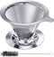 Pour Over Coffee Dripper, Paperless Reusable Coffee Filter, Pour Over Coffee Maker for Single Cup Brew, Double Mesh Design of Stainless Steel Cone...