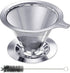 Pour Over Coffee Dripper, Paperless Reusable Coffee Filter, Pour Over Coffee Maker for Single Cup Brew, Double Mesh Design of Stainless Steel Cone...