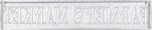 Deco 79 59449 Distressed Iron Farmer's Market Wall Sign, 7" x 36", Brown/Gray...