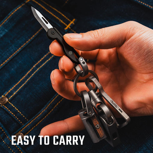 KeyUnity KK05BK Mini Titanium Pocket Knife for Everyday Carry- Razor Sharp Folding Blade, Lightweight EDC Tool for Camping, Hiking and Outdoor...