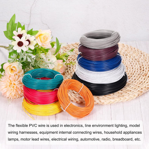 MECCANIXITY 24AWG Wire 24 Gauge Stranded Wire PVC Hookup Wire, Electrical Wire UL1007 Tinned Copper Wire 30m/100ft Red for Internal Connecting Wir...