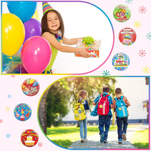 2 1/4 inches Pin for Happy Birthday Gifts Birthday Button Pinback Buttons for Happy Birthday Colorful Birthday Button Pins Party Birthday Pins for...