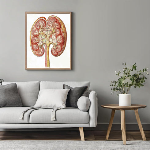 Posterizer 1 pcs-anatomical illustration of the human kidney 2-Teachers & Classrooms-Abstract & Modern Art-School and classroom art- unframed wall...