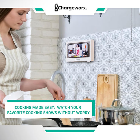 Waterproof Shower Phone Holder | Wall-Mountable Smartphone Holder for Bathroom, Kitchen | Touchscreen Enabled, Anti-Fog, Universally Compatible | ...
