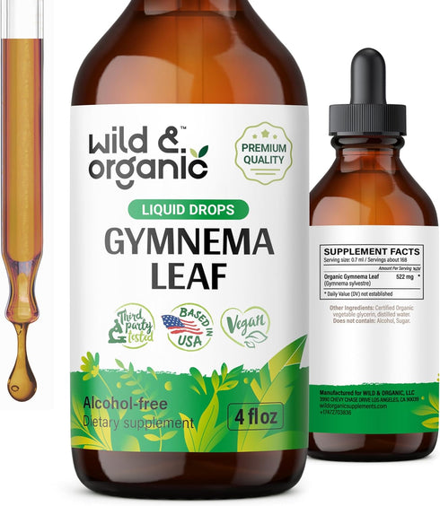 Gymnema Tincture - Sugar-Free Gymnema Sylvestre Supplements - Alcohol-Free Gymnema Drops for Antioxidant Support - Organic Gymnema for Cleanse - V...