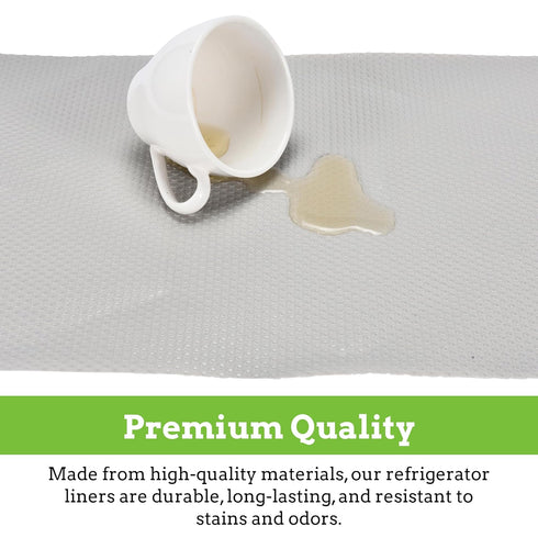 Nourished Essentials Refrigerator Liners - Set of 8 Non-Slip Fridge Liner Easy to Clean and Reusable - Moisture-Absorbing Refrigerator Mats to Kee...